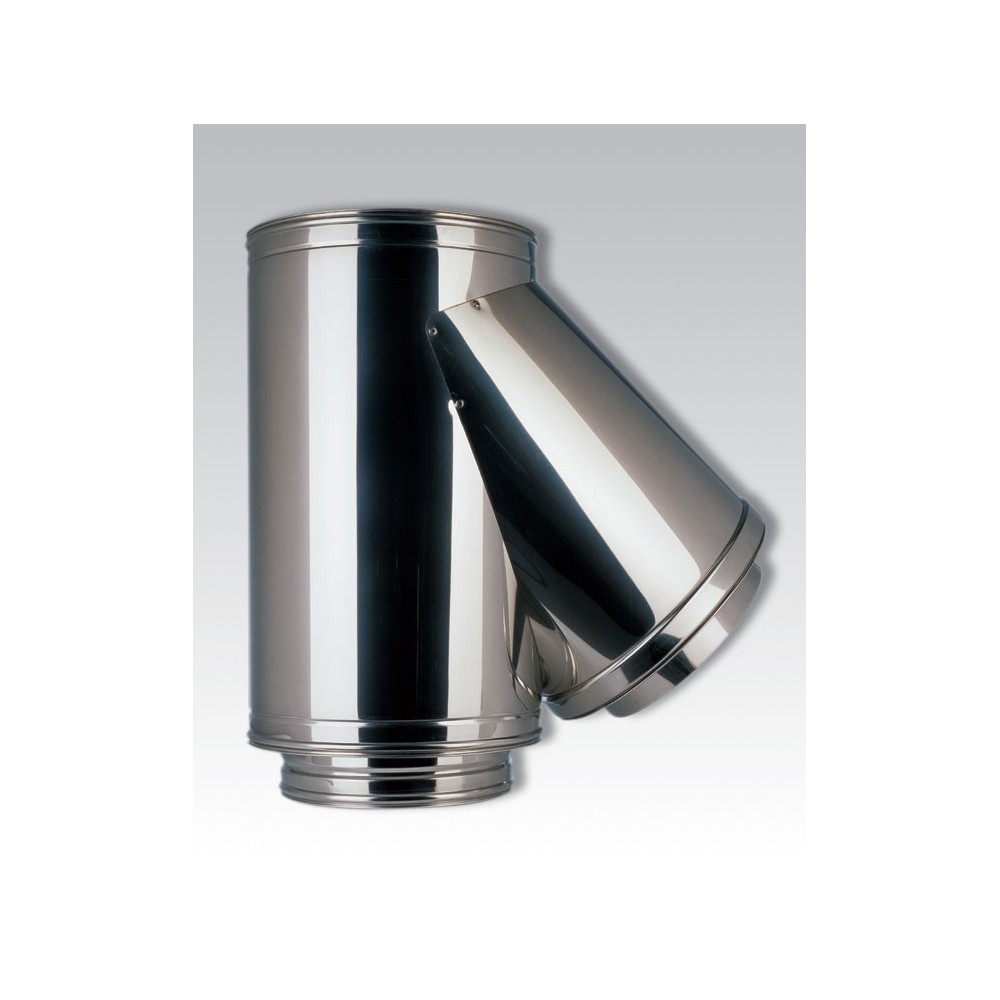 T 45º con tapa 125mm int / 195mm ext