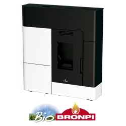 ESTUFA BIOMASA EXTRAPLANA 12KW CLARA NEGRO Y BLANCO