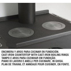 ESTUFA COCINA LEÑA CON HORNO MONZA 9 KW